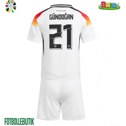 Tyskland Ilkay Gundogan #21 Hemmaställ Barn EM 2024 Kortärmad (+ Korta byxor)